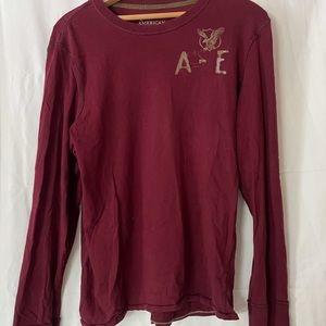 Maroon Abercrombie&Fitch Thick Cotton Long Sleeve